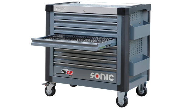Sonic Equipment Heavy Duty Werkstattwagen S12XD gefüllt, 723-tlg., dunkelgrau 772346