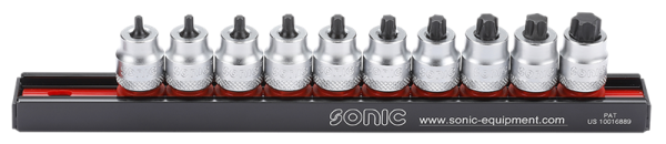 Sonic Equipment  Bitsatz 3/8" TX kurz auf Steckleiste 9-tlg. 201016