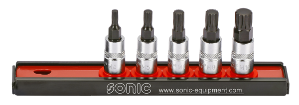 Sonic Equipment 1/4 Vielzahn-Bit-Satz auf Steckleiste 5-tlg. 100501