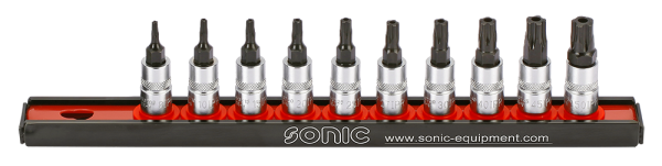 Sonic Equipment 1/4 TX-Plus-Bit-Satz 5-kant auf Steckleiste 10-tlg.