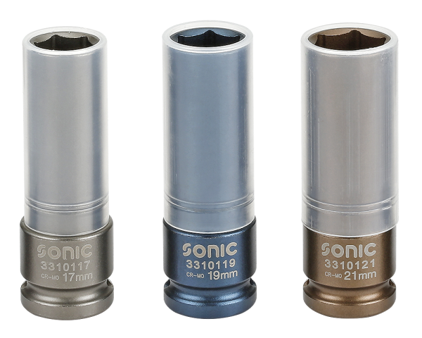 Sonic Equipment Radschraubennüsse mit Felgenschutz, 17, 19, 21mm 300301