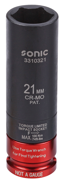 Sonic Equipment  Kraft-Stecknuss drehmomentbegrenzt 1/2" 21mm 3310321