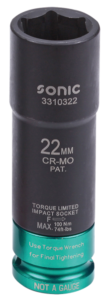 Sonic Equipment  Kraft-Stecknuss drehmomentbegrenzt 1/2" 22mm 3310322