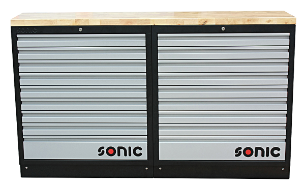 Sonic Equipment MSS 1690mm Schrankwand mit Holz-Arbeitsplatte 4731404