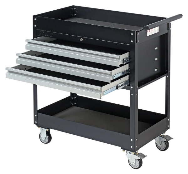 Sonic Equipment  Werkstatt-Servicewagen mit 3 Schubladen, schwarz 4732013
