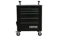 Sonic Equipment Werkstattwagen leer, für Glas, 5 Schubladen, schwarz 4733115