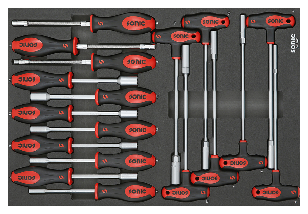 Sonic Equipment  Steckschlüsselsatz Schraubendreher und T-Griff SFS-M 18-tlg. 601807