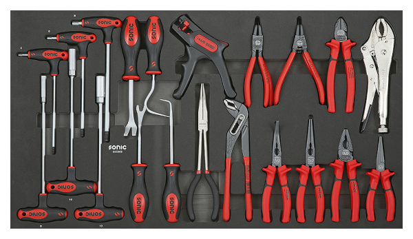 Sonic Equipment  Zangen, Steckschlüssel und Innensechskantsatz SFS-L 23-tlg. 602308