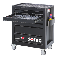Sonic Equipment Werkstattwagen S7 gefüllt, 206-tlg., schwarz 720640