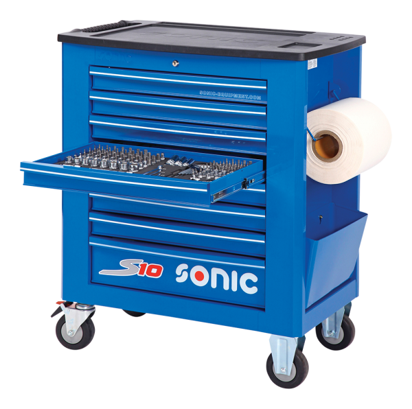 Sonic Equipment Werkstattwagen S10 gefüllt, 240-tlg., blau 723916