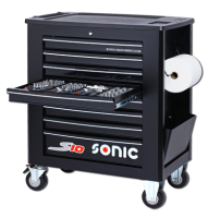 Sonic Equipment Werkstattwagen S10 gefüllt, 339-tlg., Schaum 1/3, schwarz 733809