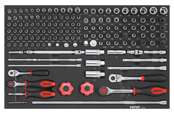 Sonic Equipment Werkstattwagen S10 gefüllt, 354-tlg., schwarz 735409