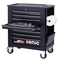 Sonic Equipment Werkstattwagen S10 gefüllt, 357-tlg., SAE, schwarz 735709