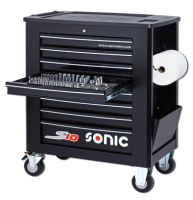 Sonic Equipment Werkstattwagen S10 gefüllt, 391-tlg., schwarz 739009