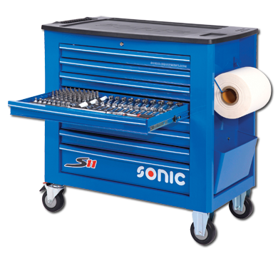 Sonic Equipment Werkstattwagen S11 gefüllt, 533-tlg., blau 753318