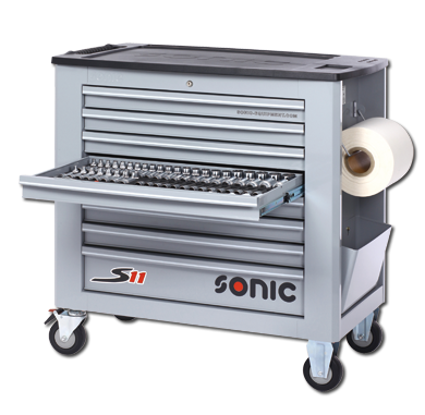 Sonic Equipment Werkstattwagen S11 gefüllt, 533-tlg., grau 753320